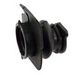 Black rubber manifold on a white background