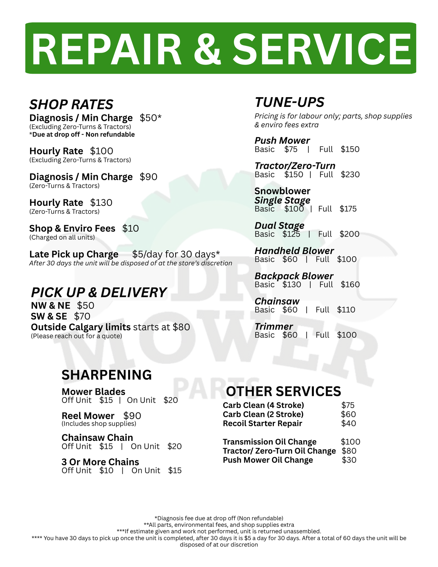 Repair and Maintain your Equipment